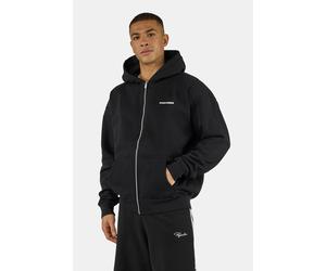 Kapuzensweatjacke PEGADOR "Logo Oversized Sweat Jacket", Herren, Gr. M, washed schwarz, Sweatware, Obermaterial: 80% Baumwolle, 20% Polyester, unifarben, oversize normal, ohne Ausschnitt, Rippbündchen