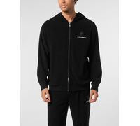 Kapuzensweatjacke PLEIN SPORT "Kapuzen-Sweatjacket", Jungen, Gr. S, schwarz (02, schwarz), Obermaterial: 47% Polyester, 38% Viskose, 15% Elasthan, Sweatjacken (84550334-S) 02, schwarz
