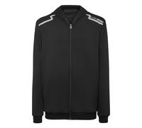 Kapuzensweatjacke PLEIN SPORT "Kapuzen-Sweatjacke", Herren, Gr. 4XL, schwarz (02, schwarz), Obermaterial: 95% Polyester, 5% Elasthan, Sweatjacken Zip-Hoodie (59267426-4XL) 02, schwarz