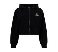 Kapuzensweatjacke PLEIN SPORT "Scratch", Damen, Gr. XL, 02, schwarz, Obermaterial: 59% Baumwolle, 35% Polyester, 6% Elasthan. Strick: 55% Baumwolle, 40% Polyester, 5% Elasthan, Sweatjacken (46123851-X