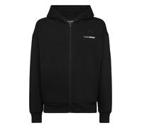 Kapuzensweatjacke PLEIN SPORT "Scratch", Jungen, Gr. 4XL, schwarz (02, schwarz), Obermaterial: 87% Baumwolle, 13% Polyester, Sweatjacken Zip-Hoodie (26403801-4XL) 02, schwarz