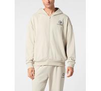 Kapuzensweatjacke PLEIN SPORT "Scratch", Jungen, Gr. S, 10, grau, Obermaterial: 87% Baumwolle, 13% Polyester, Sweatjacken Zip-Hoodie (19725942-S) 10, grau