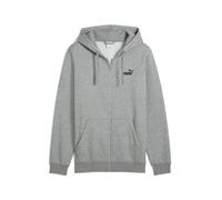 Kapuzensweatjacke PUMA "ESS NO 1 LOGO FULL-ZIP HOODIE FL", Herren, Gr. L, grau (medium gray heather), Fleece, Obermaterial: 66% Baumwolle, 34% Polyester, unifarben, regular fit normal, angesetztes Bün