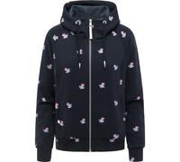 Kapuzensweatjacke RAGWEAR "Fllawia Shells", Damen, Gr. S (36), schwarz (navy), Sweatware, Material: 70% Baumwolle, 30% Polyester, gerade hüftlang, hoch geschlossener Ausschnitt, Ärmel ohne Ärmelschlit