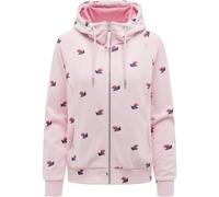 Kapuzensweatjacke RAGWEAR "Fllawia Shells", Damen, Gr. XL (42), rosa (marshmallow), Sweatware, Material: 70% Baumwolle, 30% Polyester, gerade hüftlang, hoch geschlossener Ausschnitt, Ärmel ohne Ärmels