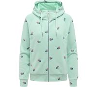Kapuzensweatjacke RAGWEAR "Fllawia Shells", Damen, Gr. XS (34), mint, Sweatware, Material: 70% Baumwolle, 30% Polyester, gerade hüftlang, hoch geschlossener Ausschnitt, Ärmel ohne Ärmelschlitz Rippbün