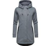 Kapuzensweatjacke RAGWEAR "Letti Bonded", Damen, Gr. L (40), grau, Feinstrick, Obermaterial: 100% Polyester; Innenfutter: 100% Polyester, tailliert ca. Mitte Oberschenkel, hoch geschlossener Ausschnit