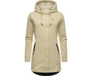 Kapuzensweatjacke RAGWEAR "Letti Bonded", Damen, Gr. S (36), beige (ecru), Feinstrick, Obermaterial: 100% Polyester. Innenfutter: 100% Polyester, tailliert ca. Mitte Oberschenkel, hoch geschlossener A
