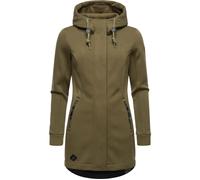 Kapuzensweatjacke RAGWEAR "Letti Bonded", Damen, Gr. XXL (44), grün (olivgrün), Feinstrick, 100% Polyester, tailliert ca. Mitte Oberschenkel, hoch geschlossener Ausschnitt, Ärmel ohne Ärmelschlitz nor