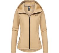 Kapuzensweatjacke RAGWEAR "Lyshka", Damen, Gr. L (40), grau (taupe), Sweatware, Material: 95% Polyester, 5% Elasthan, figurumspielend hüftbedeckend, hoch geschlossener Ausschnitt, Ärmel ohne Ärmelschl