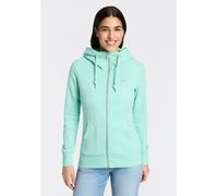 Kapuzensweatjacke RAGWEAR "NESKIA ZIP A O", Damen, Gr. XS, mint, Sweatware, Obermaterial: 70% Baumwolle, 30% Polyester, gemustert, normal, Rundhals, Rippbündchen, Sweatjacken, mit Kordelzug und Logo a