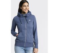 Kapuzensweatjacke RAGWEAR "NESKIA ZIP A O", Damen, Gr. XS, night blau, Sweatware, Obermaterial: 70% Baumwolle, 30% Polyester, gemustert, normal, Rundhals, Rippbündchen, Sweatjacken, mit Kordelzug und