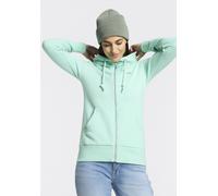 Kapuzensweatjacke RAGWEAR "NESKIA ZIP B O", Damen, Gr. XXL, grün (lagoon grün), Sweatware, Obermaterial: 95% Baumwolle, 5% Elasthan, unifarben, hüftlang, Rundhals, Rippbündchen, Sweatjacken, mit hochg