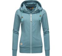Kapuzensweatjacke RAGWEAR "Paya Intl.", Damen, Gr. XXXL(46), blau (aquablau), Material: 50% Baumwolle, 50% Polyester, tailliert hüftbedeckend, hoch geschlossener Ausschnitt, eng Rippbündchen, Sweatjac