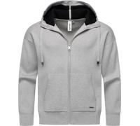 Kapuzensweatjacke RAGWEAR "Raggan Zip", Herren, Gr. L (52), grau, Material: 50% Viskose, 28% Polyester, 22% Nylon, gerade hüftlang, hoch geschlossener Ausschnitt, eng Rippstrickbündchen, Sweatjacken, 