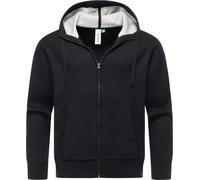 Kapuzensweatjacke RAGWEAR "Raggan Zip", Herren, Gr. L (52), schwarz, Material: 50% Viskose, 28% Polyester, 22% Nylon, gerade hüftlang, hoch geschlossener Ausschnitt, eng Rippstrickbündchen, Sweatjacke