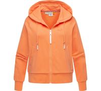 Kapuzensweatjacke RAGWEAR "Taila", Damen, Gr. 4XL (48), orange (pfirsich), Sweatware, Material: 70% Baumwolle, 30% Polyester, weit hüftlang, tiefer Rundhals, Ärmel ohne Ärmelschlitz Rippbündchen, Swea