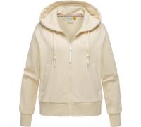 Kapuzensweatjacke RAGWEAR "Taila", Damen, Gr. XXXL(46), beige, Sweatware, Material: 70% Baumwolle, 30% Polyester, weit hüftlang, tiefer Rundhals, Ärmel ohne Ärmelschlitz Rippbündchen, Sweatjacken, mod