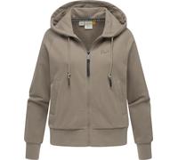 Kapuzensweatjacke RAGWEAR "Taila", Damen, Gr. XXXL(46), braun (mokka), Sweatware, Material: 70% Baumwolle, 30% Polyester, weit hüftlang, tiefer Rundhals, Ärmel ohne Ärmelschlitz Rippbündchen, Sweatjac