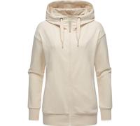 Kapuzensweatjacke RAGWEAR "Yodis Zip", Damen, Gr. XXXL(46), beige, Sweatware, Obermaterial: 70% Baumwolle, 30% Polyester, bequem hüftbedeckend, hoch geschlossener Ausschnitt, Ärmel ohne Ärmelschlitz R