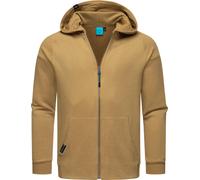 Kapuzensweatjacke RAGWEAR "Zenway", Herren, Gr. S (48), braun, Sweatware, Obermaterial: 70% Baumwolle, 30% Polyester, Basic, gerade hüftbedeckend, hoch geschlossener Ausschnitt, Ärmel ohne Ärmelschlit