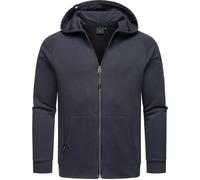 Kapuzensweatjacke RAGWEAR "Zenway", Herren, Gr. M (50), blau (navy), Sweatware, Obermaterial: 70% Baumwolle, 30% Polyester, Basic, gerade hüftbedeckend, hoch geschlossener Ausschnitt, Ärmel ohne Ärmel