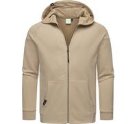Kapuzensweatjacke RAGWEAR "Zenway", Herren, Gr. S (48), beige (sand), Sweatware, Obermaterial: 70% Baumwolle, 30% Polyester, Basic, gerade hüftbedeckend, hoch geschlossener Ausschnitt, Ärmel ohne Ärme