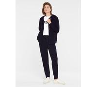 Kapuzensweatjacke SENSES.THE LABEL, Damen, Gr. XL, blau, Material: 74% Polyester, 23% Viskose, 3% Elasthan, unifarben, regular fit normal, hoch geschlossener Ausschnitt, eingesetzt Rippbündchen, Sweat