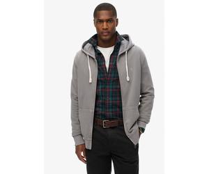 Kapuzensweatjacke SUPERDRY "CLASSIC ESSENTIAL ZIPHOOD", Herren, Gr. L, charcoal grau, angeraute Sweatware, Obermaterial: 100% Baumwolle, unifarben, relaxed fit normal, Sweatjacken (14076739-L) charcoa