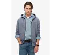 Kapuzensweatjacke SUPERDRY "ESSENTIAL LOGO ZIP HOODIE HB", Damen, Gr. M, heritage washed blau, angeraute Sweatware, Obermaterial: 80% Baumwolle, 20% Polyester, unifarben, slim fit normal, ohne Ausschn