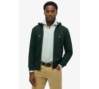 Kapuzensweatjacke SUPERDRY "ESSENTIAL LOGO ZIP HOODIE HB", Damen, Gr. S, forest grün, angeraute Sweatware, Obermaterial: 100% Seide, unifarben, slim fit normal, ohne Ausschnitt, Rippbündchen, Sweatjac