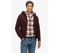 Kapuzensweatjacke SUPERDRY "ESSENTIAL LOGO ZIP HOODIE HB", Damen, Gr. S, tawny port marl, angeraute Sweatware, Obermaterial: 60% Baumwolle, 40% Polyester, meliert, slim fit normal, ohne Ausschnitt, Ri