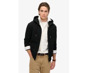 Kapuzensweatjacke SUPERDRY "ESSENTIAL LOGO ZIP HOODIE HB", Herren, Gr. 3XL, schwarz, angeraute Sweatware, Obermaterial: 80% Baumwolle, 20% Polyester, unifarben, slim fit normal, ohne Ausschnitt, Rippb