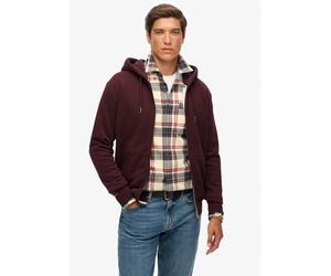 Kapuzensweatjacke SUPERDRY "ESSENTIAL LOGO ZIP HOODIE HB", Herren, Gr. M, tawny port marl, angeraute Sweatware, Obermaterial: 60% Baumwolle, 40% Polyester, meliert, slim fit normal, ohne Ausschnitt, R
