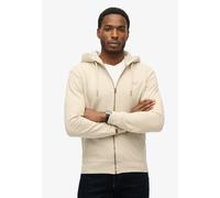 Kapuzensweatjacke SUPERDRY "ESSENTIAL LOGO ZIP HOODIE HB", Herren, Gr. S, beige (light stone beige), angeraute Sweatware, Obermaterial: 80% Baumwolle, 20% Polyester, unifarben, slim fit normal, ohne A