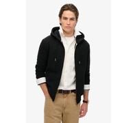 Kapuzensweatjacke SUPERDRY "ESSENTIAL LOGO ZIP HOODIE HB", Herren, Gr. S, schwarz, angeraute Sweatware, Obermaterial: 70% Baumwolle, 30% Polyester, unifarben, slim fit normal, ohne Ausschnitt, Rippbün