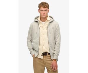 Kapuzensweatjacke SUPERDRY "ESSENTIAL LOGO ZIP HOODIE HB", Herren, Gr. XXL, grau (varsity grau grindle), angeraute Sweatware, Obermaterial: 100% Seide, unifarben, slim fit normal, ohne Ausschnitt, Rip