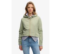 Kapuzensweatjacke SUPERDRY "Essential Logo Ziphood Hb", Damen, Gr. L, dusty sage, Sweatware, Obermaterial: 100% Baumwolle, unifarben, normal, Rundhals, Rippbündchen, Sweatjacken (94177616-L) dusty sag