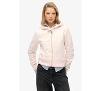 Kapuzensweatjacke SUPERDRY "ESSENTIAL LOGO ZIPHOOD HB", Damen, Gr. M, pink (mauve morn pink), Sweatware, Obermaterial: 80% Baumwolle, 20% Polyester, unifarben, relaxed fit normal, Rundhals, Rippbündch