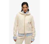 Kapuzensweatjacke SUPERDRY "ESSENTIAL LOGO ZIPHOOD HB", Damen, Gr. XXL, beige (light oat marl), Sweatware, Obermaterial: 60% Baumwolle, 40% Polyester, meliert, relaxed fit hüftbedeckend, Rippbündchen,