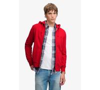 Kapuzensweatjacke SUPERDRY "ESSENTIAL SDCO LOGO ZIPHOOD", Herren, Gr. L, rot (base rot), angeraute Sweatware, Obermaterial: 60% Baumwolle, 40% Polyester, bedruckt, regular fit normal, ohne Ausschnitt,