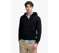 Kapuzensweatjacke SUPERDRY "ESSENTIAL SDCO LOGO ZIPHOOD", Herren, Gr. L, schwarz (schwarz navy), angeraute Sweatware, Obermaterial: 60% Baumwolle, 40% Polyester, bedruckt, regular fit normal, ohne Aus