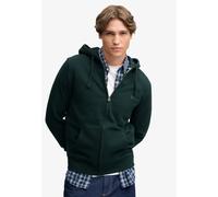 Kapuzensweatjacke SUPERDRY "ESSENTIAL SDCO LOGO ZIPHOOD", Herren, Gr. M, grün (heritage schwarz pine grün), angeraute Sweatware, Obermaterial: 60% Baumwolle, 40% Polyester, bedruckt, regular fit norma