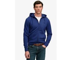 Kapuzensweatjacke SUPERDRY "ESSENTIAL SDCO LOGO ZIPHOOD", Herren, Gr. XL, blau (summit blau), angeraute Sweatware, Obermaterial: 60% Baumwolle, 40% Polyester, bedruckt, regular fit normal, ohne Aussch