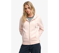 Kapuzensweatjacke SUPERDRY "SIGNATURE EMB ZIPHOOD", Damen, Gr. S, rosa (rose blush pink), Sweatware, Obermaterial: 60% Baumwolle, 40% Polyester, unifarben, relaxed fit normal, Rundhals, Rippbündchen,