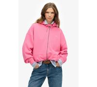 Kapuzensweatjacke SUPERDRY "STUDIOS ZIP HOODIE", Damen, Gr. XS, pink (azalea pink), Sweatware, Obermaterial: 80% Baumwolle, 20% Polyester, oversize hüftlang, Rundhals, Sweatjacken (19337716-XS) azalea