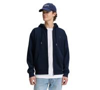 Kapuzensweatjacke TOM TAILOR DENIM, Herren, Gr. XXL, blau (sky captain blau), Sweatware, Obermaterial: 70% Baumwolle, 30% Polyester, bestickt, unifarben, casual, normal hüftbedeckend, Rundhals, Langar