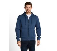 Kapuzensweatjacke TOM TAILOR, Herren, Gr. M, schwarz duck blau, Sweatware, Obermaterial: 70% Baumwolle, 30% Polyester, regular fit Po-bedeckend, ohne Ausschnitt, Bündchen, Sweatjacken, mit Kapuze (827