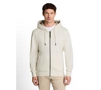 Kapuzensweatjacke TOM TAILOR, Herren, Gr. XL, cloud sanftes weiß, Sweatware, Obermaterial: 70% Baumwolle, 30% Polyester, regular fit Po-bedeckend, ohne Ausschnitt, Bündchen, Sweatjacken, mit Kapuze (2