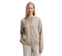 Kapuzensweatjacke TOM TAILOR "Regular", Damen, Gr. 3XL, beige (soft taupe grau), Sweatware, Obermaterial: 51% Polyester, 42% Viskose, 7% Elasthan, unifarben, regular fit hüftbedeckend, Rundhals, Bündc